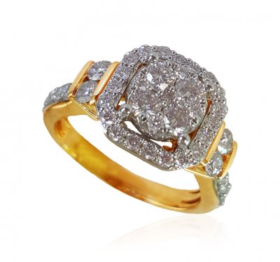 18K Gold Diamond Ring for Ladies  ( Diamond Rings )
