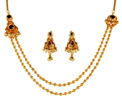 22K Gold Layered Antique Set ( Antique Necklace Sets )