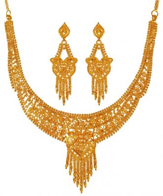 22karat Gold Necklace Earring Set ( Light Sets )