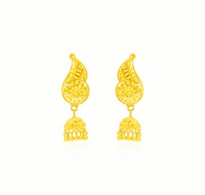 22 Karat Chandelier Earrings ( 22Kt Gold Fancy Earrings )
