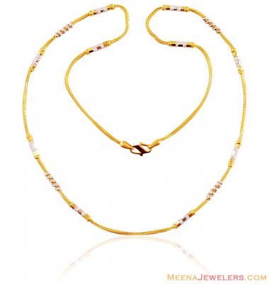 22K Two Tone Gold Chain ( 22Kt Gold Fancy Chains )