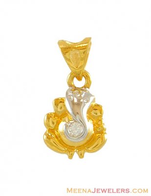 Two Tone Ganesh Pendant (22K Gold) ( Ganesh, Laxmi and other God Pendants )
