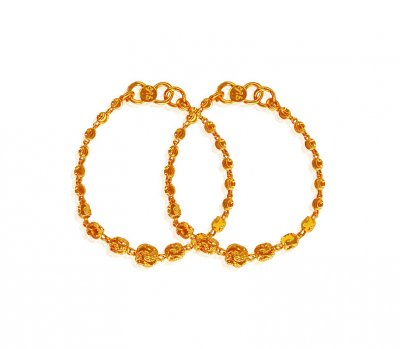 22K Gold Baby Bracelet (Pair) ( 22Kt Baby Bracelets )