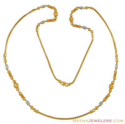 Gold Two Tone Fancy Chain ( 22Kt Long Chains (Ladies) )