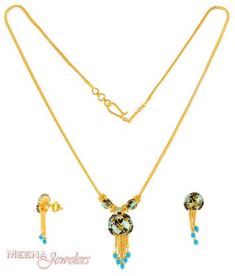 22K Gold Necklace Set ( Gold Designer Sets )