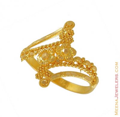 Gold Wide Filigree Ring ( Ladies Gold Ring )