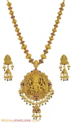 22K Necklace Set (Temple Jewelry) ( Antique Necklace Sets )