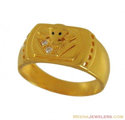 22Kt Fancy Ganesh Mens Ring ( Religious Rings )
