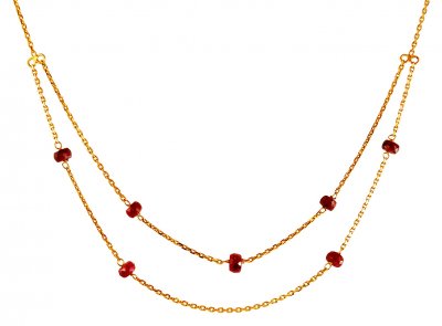 22K Gold Ruby Chain ( 22Kt Gold Fancy Chains )