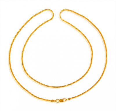 22KT Gold Fox Tail Chain  ( Plain Gold Chains )