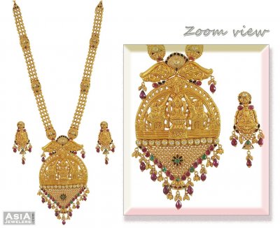 22k Patta Haar Set (Temple Jewelry) ( Antique Necklace Sets )