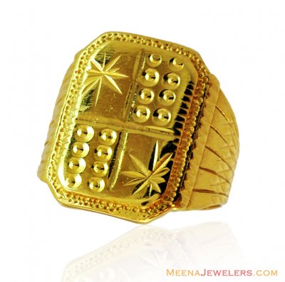Indian Gold Mens 22K Ring  ( Mens Gold Ring )