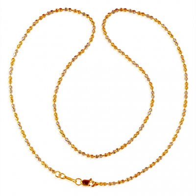 22kt Two Tone Gold Balls Chain ( 22Kt Gold Fancy Chains )