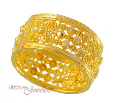 22Kt Indian Filigree Band ( Ladies Gold Ring )