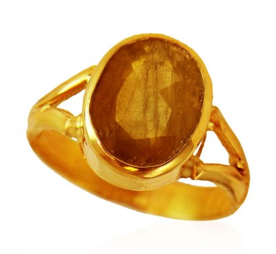 22kt Gold Yellow Sapphire Ring ( Astrological BirthStone Rings )