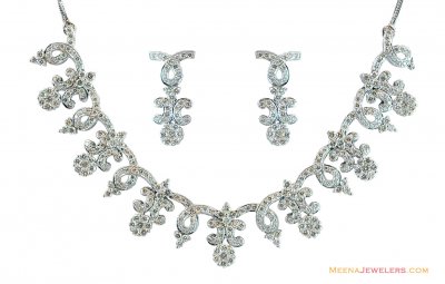 White Gold Necklace Set ( Diamond Necklace Sets )