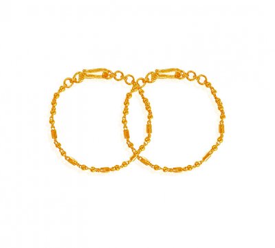 Baby Bracelets 22K Gold 2PC ( 22Kt Baby Bracelets )