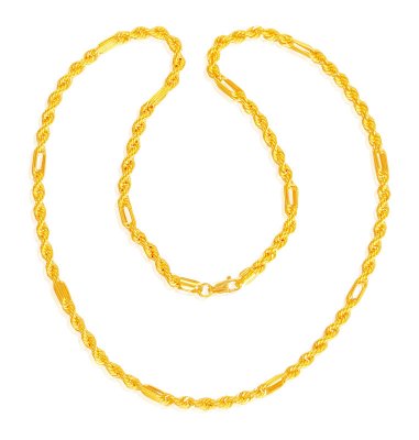 22k Hollow Cartier Rope Chain ( Men`s Gold Chains )