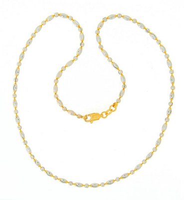 22Kt Two Tone Rice Chain ( 22Kt Gold Fancy Chains )