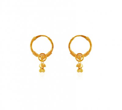 Gold Hoops with dangling ( Hoop Earrings )