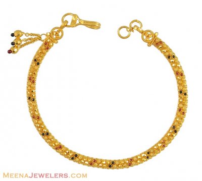 22K Gold Bracelet With Enamel Paint ( Ladies Bracelets )