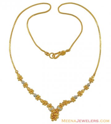 Two Tone Dokia Chain (22K Gold) ( 22Kt Gold Fancy Chains )