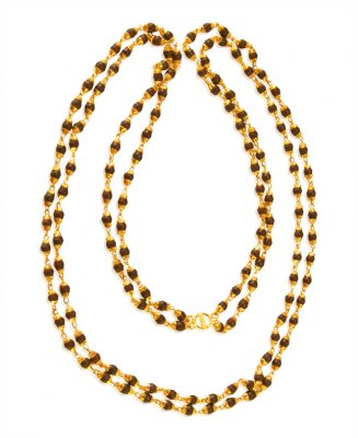 22 Kt Gold Layered Tulsi Mala ( 22Kt Long Chains (Ladies) )