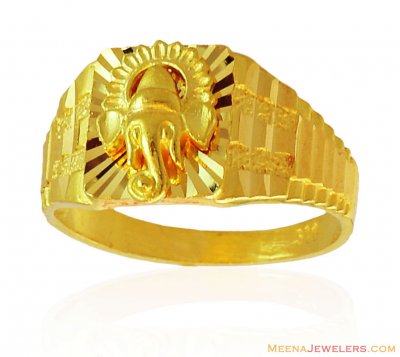 Mens 22K Ganesh Ring ( Religious Rings )