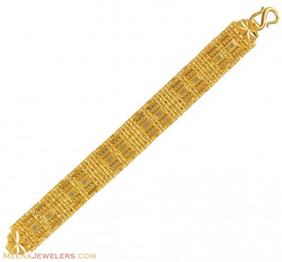 22K Gold Wide Mens Bracelet ( Men`s Bracelets )