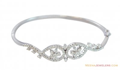 18K Designer White Gold Bangle ( Diamond Bracelets )