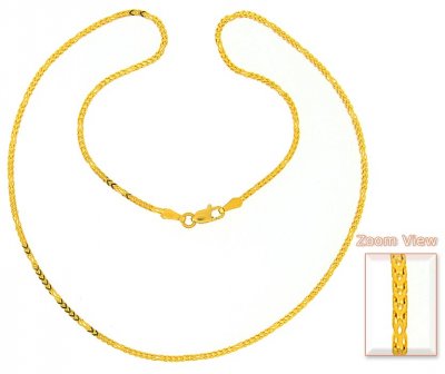 Gold Foxtail Chain (16 Inch) ( Plain Gold Chains )