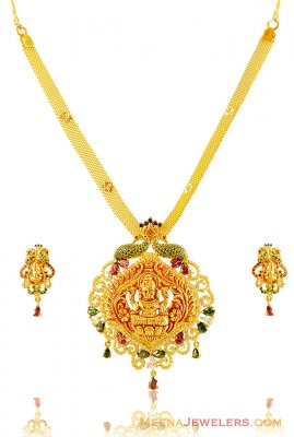 Gold Temple Jewelry with Signity  ( Gold Designer Sets )