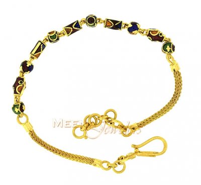 22Kt Gold MeenaKari Bracelet ( Ladies Bracelets )