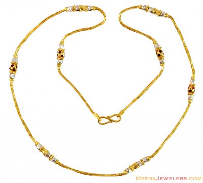 Fancy Gold Balls with Meena Chain ( 22Kt Gold Fancy Chains )