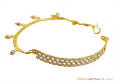 Fancy Rhodium Bangle Bracelet 22K ( Ladies Bracelets )