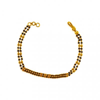 22K Gold Fancy Black Beads Bracelet ( Ladies Bracelets )