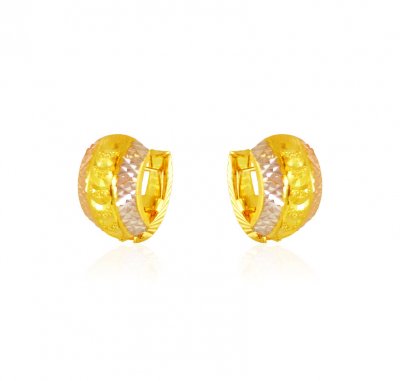 22k Gold 3 Tone ClipOn Earrings ( Clip On Earrings )