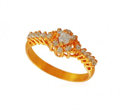 Stylish 22k Gold Ring with stones ( Ladies Signity Rings )