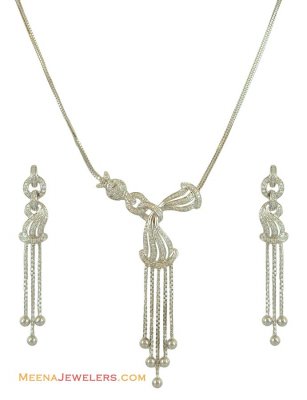 Exclusive White Gold Necklace Set ( White Gold Sets )