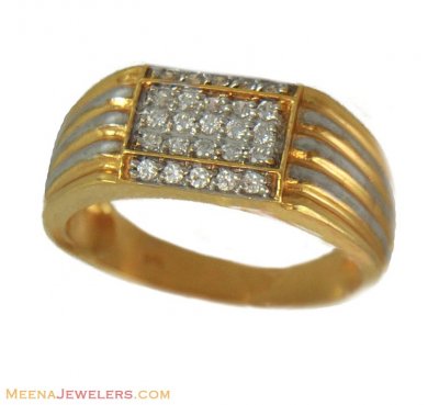 Gold Two Tone Mens Ring ( Mens Gold Ring )