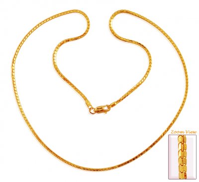 22k Fancy Gold Box Style Chain  ( Plain Gold Chains )