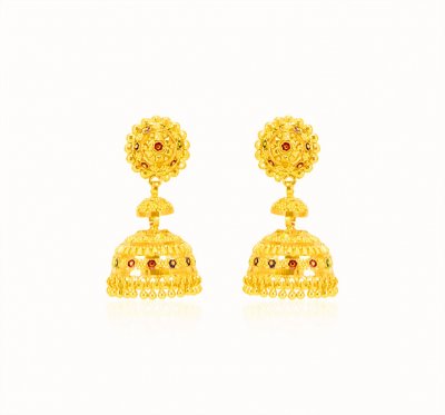 22k Gold Fancy Chandelier Earrings ( Long Earrings )