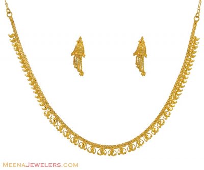 Indian Gold Necklace Set (22K) ( Light Sets )