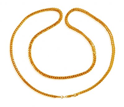 22Kt Gold Fox Tail Chain (22 In) ( Men`s Gold Chains )