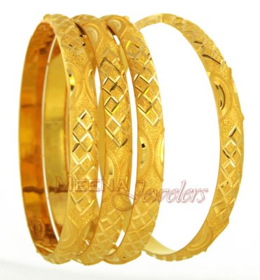 22Kt Gold Handmade Bangles (2 bangles in stock) ( Gold Bangles )