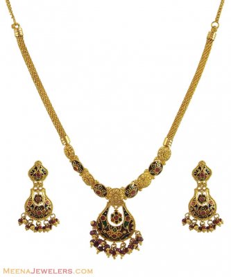 Antique Meenakari Set ( Antique Necklace Sets )