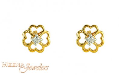 Gold Earrings with Signity ( Signity Earrings )