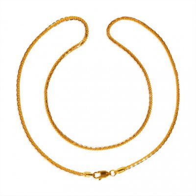22K Gold Two Tone Fancy Chain ( Plain Gold Chains )