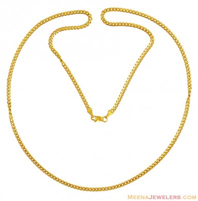 Fancy 22K Curb Chains (22 in) ( Plain Gold Chains )