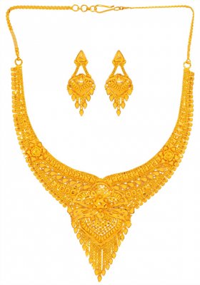 22 Karat Gold Floral Set ( 22 Kt Gold Sets )